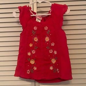 Nannette red embroidered toddler shirt